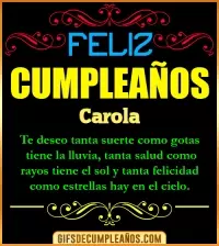 GIF Frases de Cumpleaños Carola